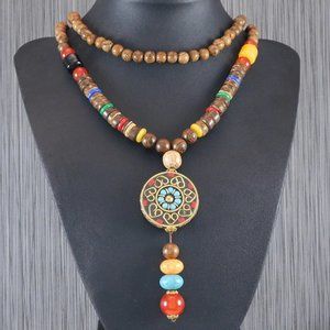 Long Mala Bead Necklace Boho Spiritual Jewelry…